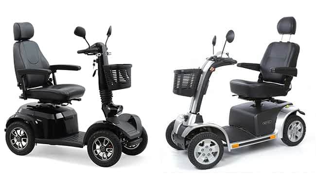 Le scooter électrique Life Mobility Presto S en noir et le Pride XL 130 en gris sont les alternatives au Presto